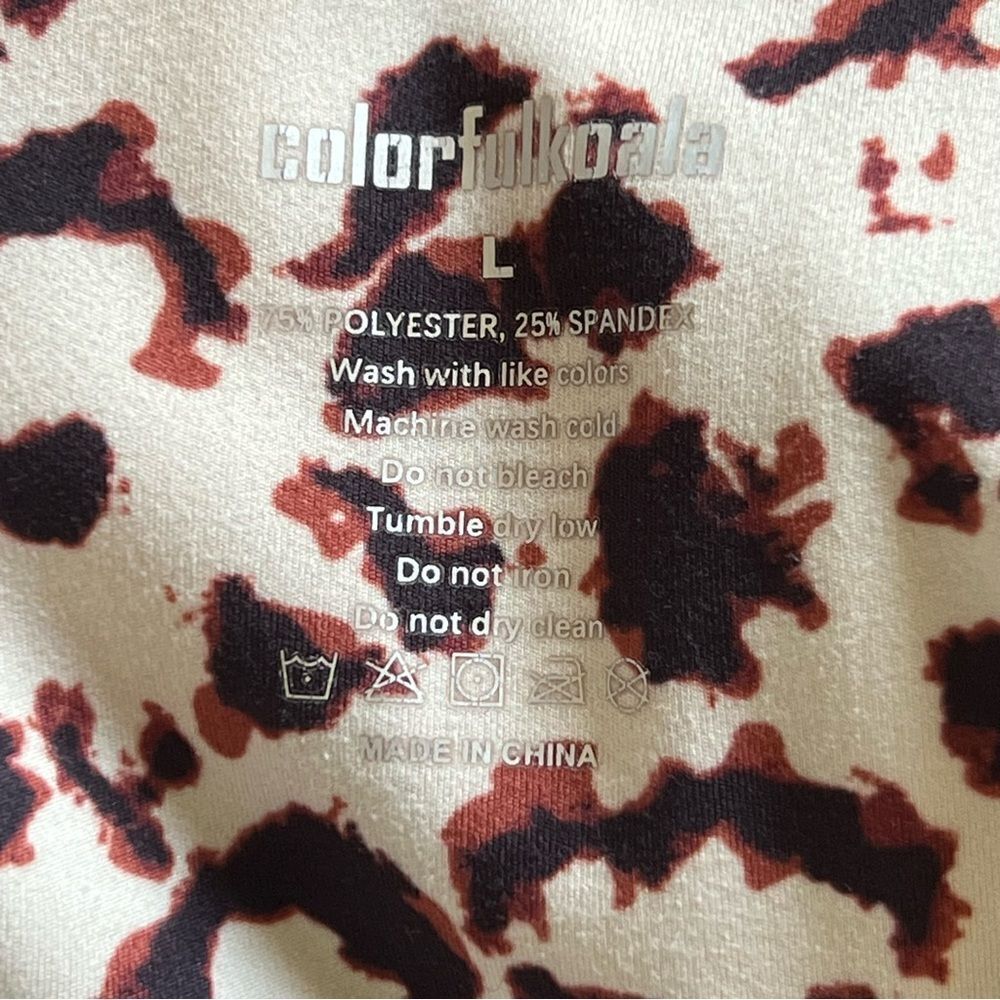 3/$25 Colorful Koala Cheetah Animal Print Leggings Large - Picture 5 of 7